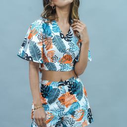 GO BOUJEE Printed Top & Shorts Co-Ords Set image 5