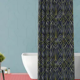 ArtzFolio Black & Yellow Printed Waterproof Shower Curtain-image-64