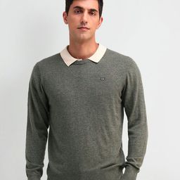 Arrow Sport Men Long Sleeves Round Neck Longline Pullover Sweater-image-94