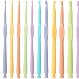 Plastic Crochet Hooks Different Size Crochet Handle Knitting Needles Multicolor Knitting Pin-27