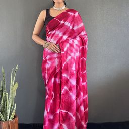 V3 FASHION STUDIO Tie and Dye Pure Georgette Ready to Wear Saree-image-69