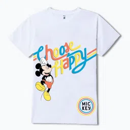 YK Disney Boys Mickey Mouse Graphic Printed Round Neck T-Shirt-image-27