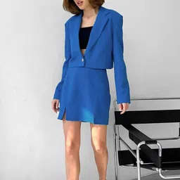 LULU & SKY Single-Breasted Blazer & Mini Skirt Co-Ords-picture-0