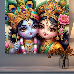SAF Blue & Yellow 1 Piece Wood Religious Wall Paintings-image-91