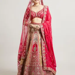 MOHEY Floral Embellished Sequinned Ready To Wear Lehenga & Unstitched Blouse With Dupatta-picture-35