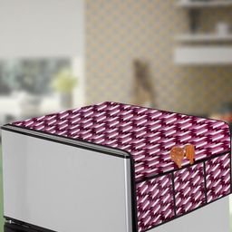 The Furnishing Tree Violet Printed Side Storage Fridge Cover-image-65