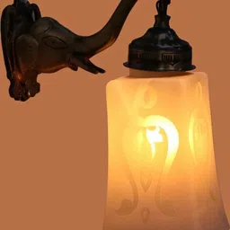 SOMIL White Printed Glass Cylinder Shaped Wall Lamp-image-62