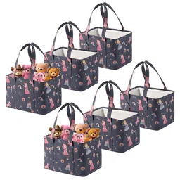 Kuber Industries Purple Set of 6 Regular Tote Basket Organisers-28