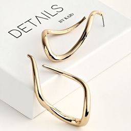 OOMPH Quirky Shaped Hoop Earrings-12
