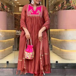 KALINI Women Regular Sequinned Kurta with Trousers & With Dupatta image 4