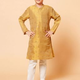 PICCOLO Boys Floral Embroidered Kurta with Trousers-picture-41