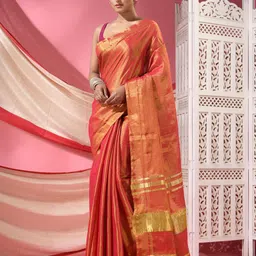 TANTLOOM Woven Design Banarasi Saree With Blouse Piece-picture-18