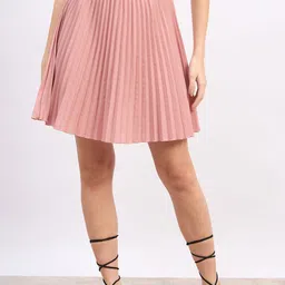 Berrylush High Rise Pleated Above Knee Skirt-picture-28