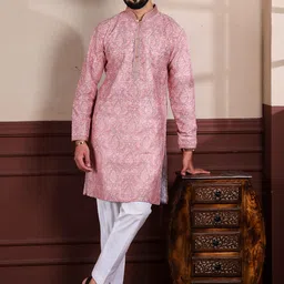 Koshin Ethnic Motifs Printed Mandarin Collar Kurta-image-9
