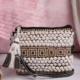 Anekaant Embellished Lace Sling Bag with Tasselled-picture-36