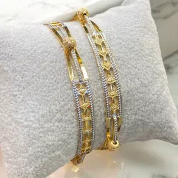 FAA FASHION Set Of 2 Gold Plated Stone Studded Bangles-picture-21