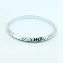 Vaiseema Unisex Silver-Plated Bangle-Style Stainless Steel Bracelet-picture-14
