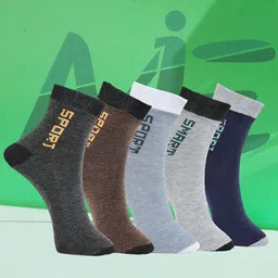 MJE Pack Of 5 Printed Mid Rise Ankle Length Socks-image-99