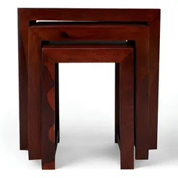 Ikiriya Set of 3 Red Nesting Table image 5
