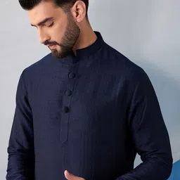 Inddus Men Regular Thread Work Kurta with Trousers image 2