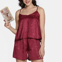 Zivame Women Abstract Printed Sleeveless Night suit-image-13
