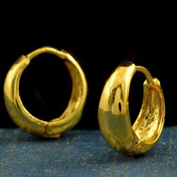 MEMOIR Gold-Plated Contemporary Hoop Earrings-55