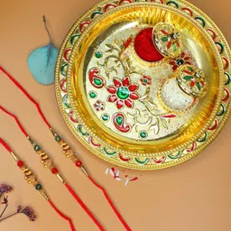 Anouk Set of 3 Elephant Rakhi With Quirky Card, Roli & Thali image 3
