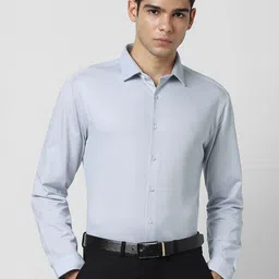 Van Heusen Textured Spread Collar Slim Fit Cotton Formal Shirt-image-92
