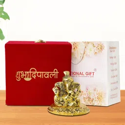 INTERNATIONAL GIFT Gold-Toned Ganesh Religious Idol Showpiece-image-85