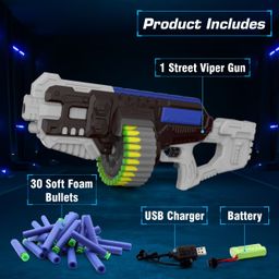 Aditi Toys Kids Street Viper Motorized Dart Gun with 30 Darts & Rechargeable Battery-22