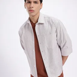glitchez Timeless Threads Striped Regular Fit Shirt-image-60