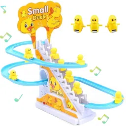Happy Duck Track Set Toys for Kids Climbing Stairs Dancing Duck Slide Toy-12