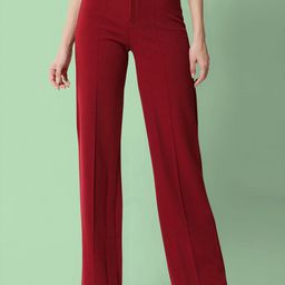 Dream Beauty Fashion Women Straight Fit High-Rise Easy Wash Pleated Trousers-picture-23