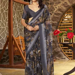 Sita Grey Pure Georgette Printed Sarees-picture-43