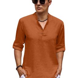 Fifth U Men Brown Kurta-image-41