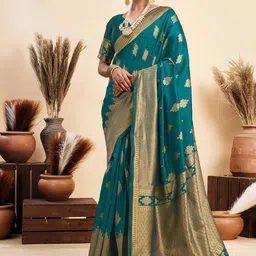 HERE&NOW Woven Design Zari Banarasi Saree-picture-17