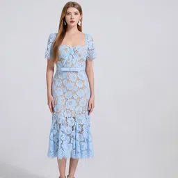 JC CollectionWomen Self Design Belted Sheath Midi Dress-image-93