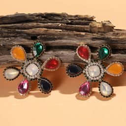 KPOP Gold Plated Rhinestone Contemporary Studs-image-53