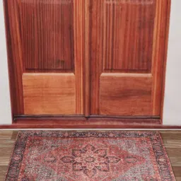 Aura Red & Blue Textured Anti Skid Doormat-52