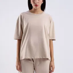 Aerio Pure Cotton Round Neck T-Shirt With Shorts Co-Ords-picture-29