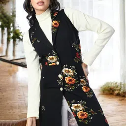 IUGA Women Printed Longline Shrug-53