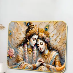 Myntra Elegant Homes Blue & Gold-Toned Wood Religious Wall Paintings-36