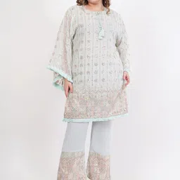 dhartii Summer Garden Embroidered Georgette Tunic With Palazzo Co-Ords-picture-52
