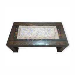 TANLOOMS Blue & Beige-Color Floral Printed Coffee Table Runner-43