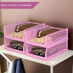 Aura Pink Set of 2 Regular Drawer Organiser Organisers image 3