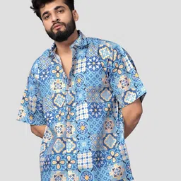 BROWN BROTHERS Unisex Relaxed Opaque Printed Casual Shirt-image-99