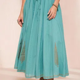 Fabindia Women Self-Designed Flared Maxi Skirt-image-88