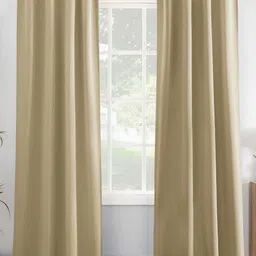 HOMEMONDE Beige 2 Pieces Black Out Door Curtains-image-81