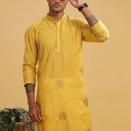 Anouk Men Embroidered Thread Work Kurta-image-10