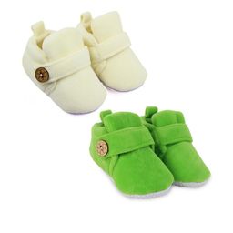 NESKA MODA Set Of 2 Pair Baby Boys & Baby Girls 6 To 12 Months Velvet Velcro Booties-26